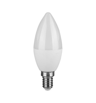3 st. E14 4,5W LED kronljus - 4000K, ersätter 40W, 180 grader, vit plast