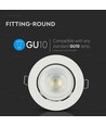 GU10 / MR16 Downlight - Utan ljuskälla och sockel, rund, ställbar, vit, Hål: Ø9,3 cm