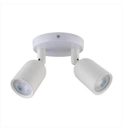 2xGU10 Vägg/takmonterad spot - Vit, IP20 inomhus, utan ljuskälla