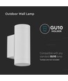 GU10 vägglampa med upp/ned ljus - Vit, IP44, cylindrisk, utomhus, utan ljuskälla