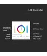 3-i-1 väggcontroller för RGB / RGBW / RGB+CCT - 12V-24V, RF 2.4GHz, 86x86mm, vit, touchpanel