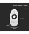 4-zoners RF fjärrkontroll för LED strips - 2.4GHz, räckvidd upp till 30m, vit, 4 zoner