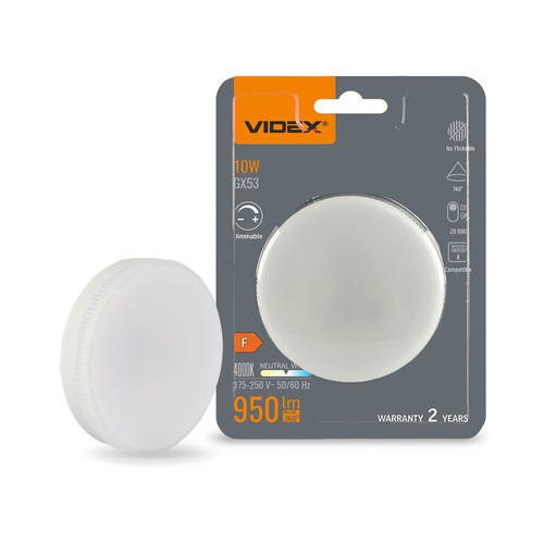 GX53 10W dimbar LED-lampa - 950lm, 4000K, 140 grader