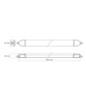 60cm 20W komplett LED-armatur - genomkopplad, IP65, 5000K