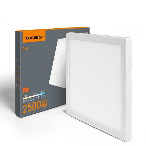 24W LED taklampa, 3-i-1 CCT - 2500lm, 29,2 x 29,2cm, vit kant, infällnads- eller utanpåliggande panel