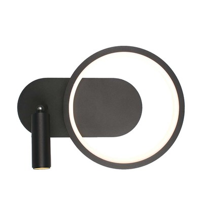 14W designer vägglampa i metall - 1500lm, svart, 360 grader, IP20, inkl. ljuskälla