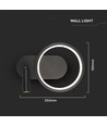 14W Designer LED vägglampa - Svart, 1500lm, 25x10x18 cm, inkl. ljuskälla
