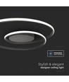 60cm 48W dimbar LED designer taklampa - 5150lm, TRIAC dimbar, svart kant, Ø60cm, 4000K