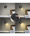 4,5W Uppladdningsbar vägglampa CCT - IP20, rund, mattsvart, 360° roterbar, inkl. ljuskälla och fjärrkontroll