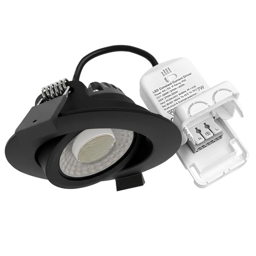 7W Ø8,3cm DimToWarm+CCT infälld spotlight dimbar RA96 - Hål: Ø6,8 cm, Svart