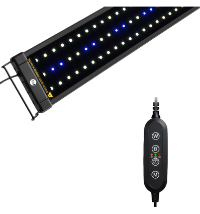 30-50 cm akvarie armatur - 6W LED, vit/blå, justerbar