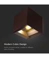 9W LED Solcellsvägglampa - IP65, CCT, 3 ljusfärger, PIR-sensor, cortenfärgat hölje