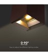 9W LED Solcellsvägglampa - IP65, CCT, 3 ljusfärger, PIR-sensor, cortenfärgat hölje