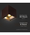 9W LED Solcellsvägglampa - IP65, CCT, 3 ljusfärger, PIR-sensor, cortenfärgat hölje