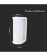 12W modern vägglampa, 140lm/W - IP65, vit, dimbar, CCT, inkl. ljuskälla