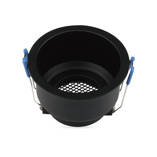 VT-9001RD lamphållare GU10 - aluminium, honeycomb, djup anti-bländning, svart rund