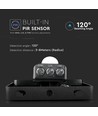 20W LED strålkastare med sensor - 120lm/W, IP65, svart, 3000K, PIR sensor