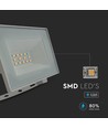10W LED strålkastare, vit - 850lm, IP65, 4000K, vitt hölje