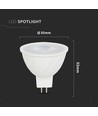 GU5.3 6,5W LED lampa, 12V - MR16, Samsung LED chip, 38 grader, 3000K, ersätter 40W