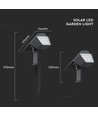 1,3W LED solcells-trädgårdsspot med spett - CCT justerbar, IP65, solar trädgårdslampa