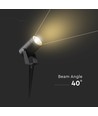 10W LED trädgårdsspot med spett - IP65, svart aluminium, 40° ljusvinkel, 880lm