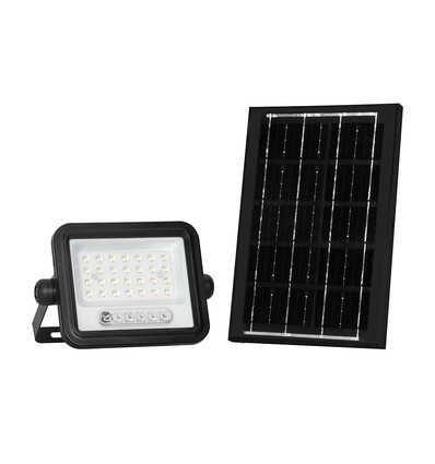 50W Solcells LED strålkastare - 700lm, CCT 2000K-8000K, batteriindikator, svart, utomhus