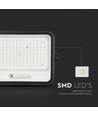 Vt-304w LED projektor 300W - med solpanel, CCT:7in1, svart hus, med batteriindikator, IP65