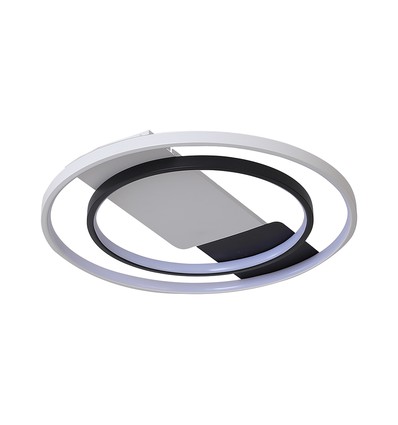 50W LED taklampa, CCT 3-i-1 - Ø50,5cm, vit/svart kant, inkl. fjärrkontroll