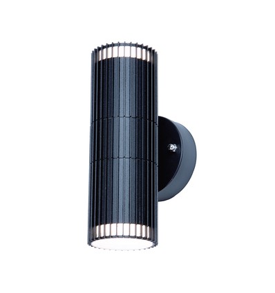 GU10 vägglampa med upp/ned ljus - IP44 utomhus, dubbelt huvud, utan ljuskälla