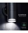 GU10 vägglampa med upp/ned ljus - IP44 utomhus, dubbelt huvud, utan ljuskälla