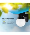 0,9W Solara vägglampa med solcell och fjärrkontroll - CCT, IP54, svart, klotformad, utomhus