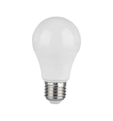 E27 9W LED lampa - A60, 806lm, ersätter 60W, vit plast