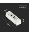 150W / 12V DC vattentät strömförsörjning - 12.5A, IP67, Slim design, plasthölje