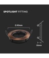 GU10 Brons infälld spotlight - Rund, IP20, snygg design