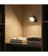 4,5W Uppladdningsbar vägglampa CCT - IP20, rund, mattsvart, 360° roterbar, inkl. ljuskälla och fjärrkontroll