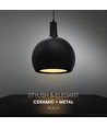 E27 Designer pendellampa, Ø28cm - Svart, metall och keramik, utan ljuskälla, max 60W