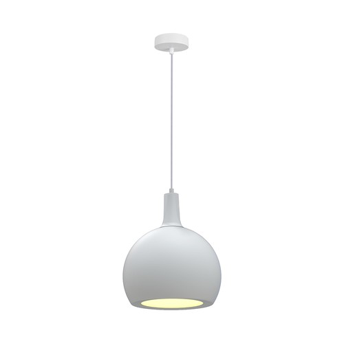 E27 Designer pendellampa, Ø28cm - Keramik och metall, vit, utan ljuskälla