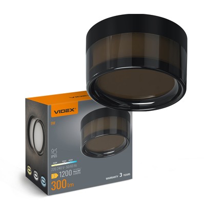 9W Rund svart bulkhead vägg/taklampa - IP65, CCT, Ø14cm