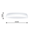 24/18/13W LED dimbar CCT taklampa - Ø28cm, IP54, vit kant