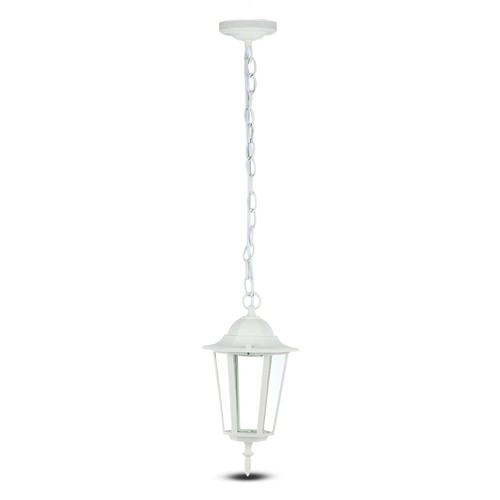 E27 trädgårdslampa i retrodesign, vit - IP44 utomhus, aluminium, utan ljuskälla