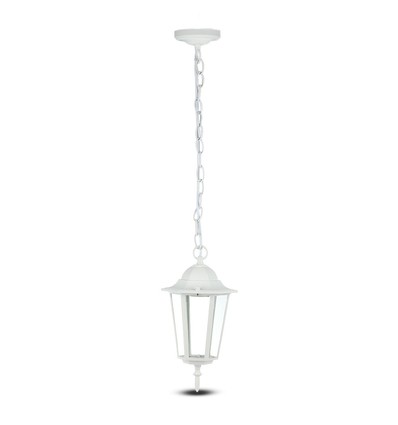 E27 hängande trädgårdslampa i retrodesign, vit - IP44 utomhus, aluminium, utan ljuskälla