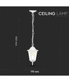 E27 hängande trädgårdslampa i retrodesign, vit - IP44 utomhus, aluminium, utan ljuskälla