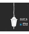 E27 hängande trädgårdslampa i retrodesign, vit - IP44 utomhus, aluminium, utan ljuskälla