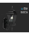 E27 utomhus vägglampa / lykta - Mattsvart, IP44, uppåtriktat ljus, utan ljuskälla