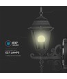 E27 utomhus vägglampa / lykta - Mattsvart, IP44, uppåtriktat ljus, utan ljuskälla