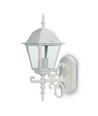 E27 utomhus vägglampa / lykta - Matt vit, IP44, uppåtriktat ljus, utan ljuskälla