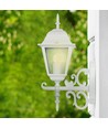 E27 utomhus vägglampa / lykta - Matt vit, IP44, uppåtriktat ljus, utan ljuskälla