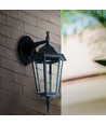 E27 utomhus vägglampa - Svart, aluminium och glas, klassisk lanterna, utan ljuskälla