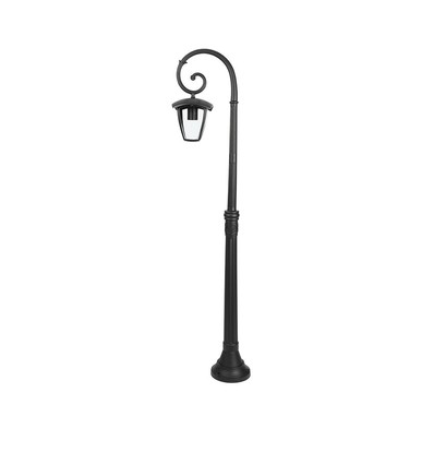 E27 trädgårdslampa på stolpe - Svart, IP44 utomhus, aluminium, höjd: 136,5 cm, utan ljuskälla