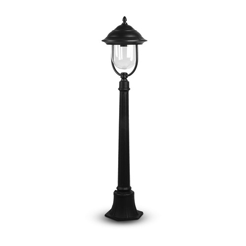 1,1m trädgårdslampa för E27 - Svart, IP44, aluminium, 111cm höjd, utan ljuskälla